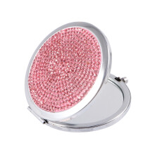 Miroir de maquillage compact pliable rond de voyage, lot de 2