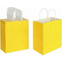 Mittelgroße Geschenktüten aus Kraftpapier mit Henkeln (8x4,75x10