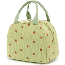Sac à lunch unisexe en velours côtelé, élégant et réutilisable, isotherme grande capacité, idéal pour le travail, les pique-niques ou les