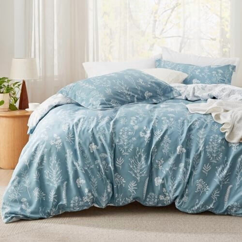 Ensemble de couette réversible à motif floral Queen 3 pièces