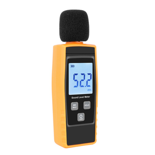 Digitale geluidsniveaumeter 30–130 dBA met LCD-display