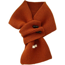 Cachecol feminino de inverno, 100% lã, com botões de madeira, protetor de pescoço tricotado, ideal para climas frios.