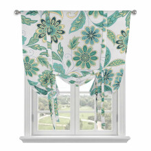 Abstracte paisley gordijnen met strikjes, vintage groen