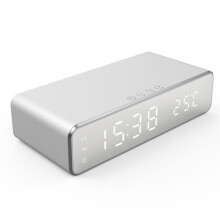 Trådlös Laddare Tid Väckarklocka LED Digital Termometer Hörlurar Telefonladdare Snabbladdning Dockstation
