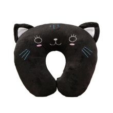Cuscino da collo AUQ, versatile cuscino da viaggio per il collo, cuscino lombare, cuscino da viaggio per il collo, gatto nero