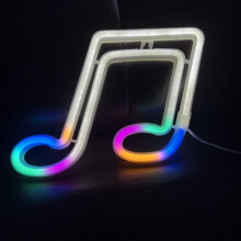 Enseigne lumineuse néon, enseigne lumineuse musicale néon murale LED, veilleuse néon alimentée par batterie USB, décoration de chambre