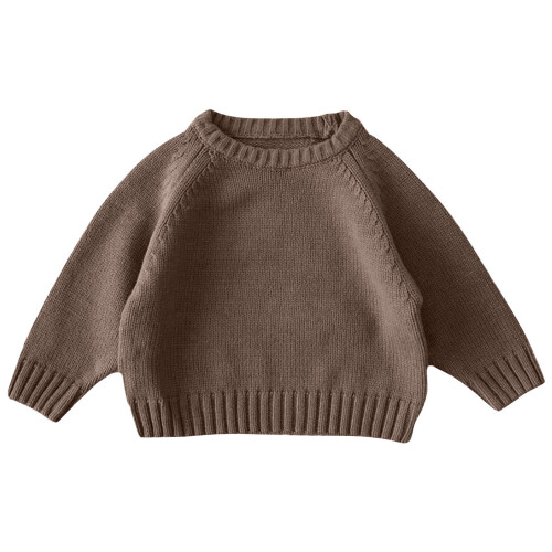 Kids' Solid Color Sweater, Warm Fall Winter Long Sleeve