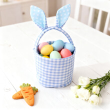 Cesta de Pascua con forma de conejito, azul cielo, 1 unidad