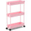 Slim 3-Tier Rolling Storage Cart Pink 1