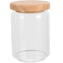 Pote de vidro hermético com tampa de madeira, 640ml