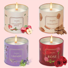 30oz Scented Candle Set in Metal Jar – Rose, Sandalwood,