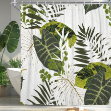 Rideau de douche Pbobriich Tropical Palm, 183 x 183 cm