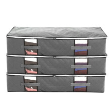 Bolsas de almacenamiento para debajo de la cama (3 unidades) con ventana transparente, asas reforzadas, tela gruesa, plegables, gran capacidad para