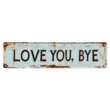 Szeretlek, viszlát bádogtábla Vintage fém poszter nappali bár férfi barlang otthon fali dekoráció 4x16 hüvelyk