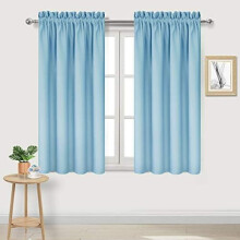 Light Blue Blackout Curtains for Bedroom – Rod Pocket Thermal Insulated Energy Saving Drapes for Living Room and Bedroom, W 38 x L 54 Inch, 2 Panels