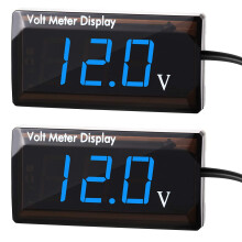 stuks DC5-30V digitale voltmeter, 12V LED-display, waterdichte auto-/motorfietsspanningsmeter (blauw licht), compatibel met 12V-systemen