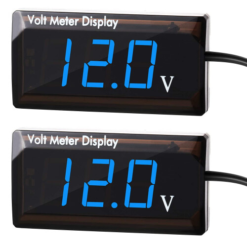 2 τεμάχια ψηφιακό βολτόμετρο DC5-30V, οθόνη LED 12V, αδιάβροχο μετρητή τάσης