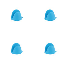 Lot de 2 paires de mini maniques en silicone, résistantes à la chaleur et dotées d'une jolie prise en main, idéales pour la cuisine, la friteuse