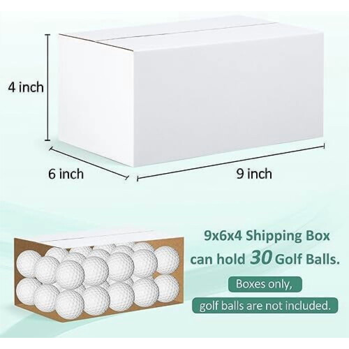 Caixas de papelão ondulado branco para envio, 9x6x4 polegadas, pacote com 30 unidades