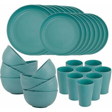 Service de table 32 pièces en paille de blé