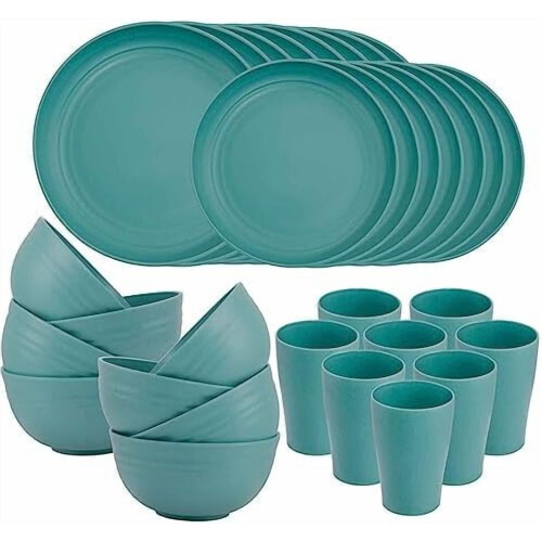 Service de table 32 pièces en paille de blé