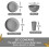 32-Piece Unbreakable Plastic Dinnerware Set for 8, Compatible with Outdoor & Camping, Grey 1