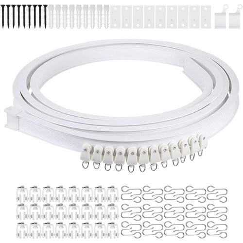 Rail de rideau de plafond flexible et réglable de 3 m