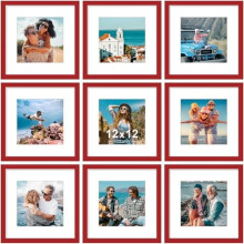 Ensemble de 9 cadres photo 8x10, en bois composite et plexiglas