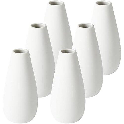 Weißes Keramikvasen-Set – Moderner Stil, 6-teilig
