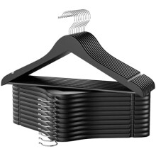 Schwarze Kleiderbügel aus Holz – 20er-Pack, 44,5 cm mit Hosenstange