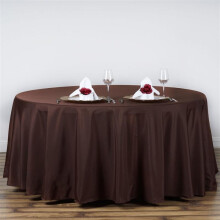 120" chokoladebrun rund polyesterdug