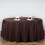 120" chokoladebrun rund polyesterdug 1