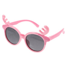 Pink Deer Horn Shape Sunglasses 1 Pair For Toddler Girls UV Shielding Creative Photo Accessory