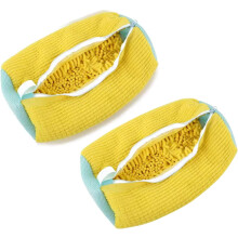 2PCS Reusable Shoe Washing Machine Bag for Washer & Dryer, Compatible with All Shoe Types & Sizes (Yellow)
