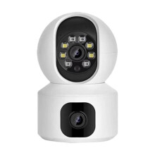 200W Wifi-sikkerhetskamera med HD-nattsyn og toveis lyd - 360-graders panoramautsikt over innendørs overvåkningskamera for hjemmebruk