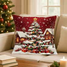 Capa de Almofada Natalina com Papai Noel 45x45cm