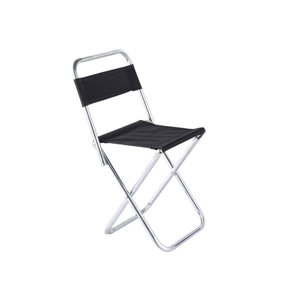 Portable Stainless Steel Outdoor Foldaway Chair With Backrest - Easy To Carry For Camping, Fishing 6031873671602