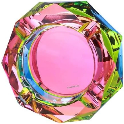 K9 Crystal Color-Changing Ashtray Heavy Glass 1 Piece