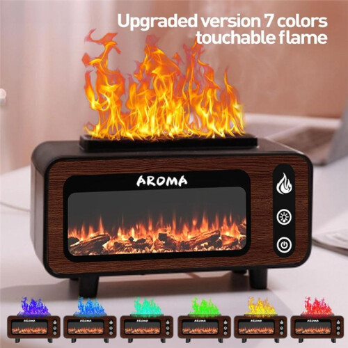 Flame Essential Oil Diffuser 7 Flame Color Aroma Diffuser Waterless Auto Off Humidifiers for Bedroom,Yoga,Gym A 1