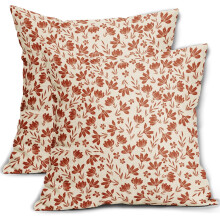 Kissenbezüge mit Blumenmuster, Leinen, 45 x 45 cm, 2er-Set