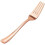 Furculițe din plastic auriu-roz, rezistente, 19 cm, pachet de 50 1