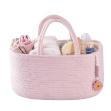Baby Diaper Caddy Organizer Basket Pink Portable