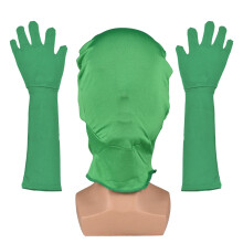 Groene chroma key masker- en handschoenenset - Ideaal voor onzichtbare effecten en chroma keying bij green screen fotografie en video.