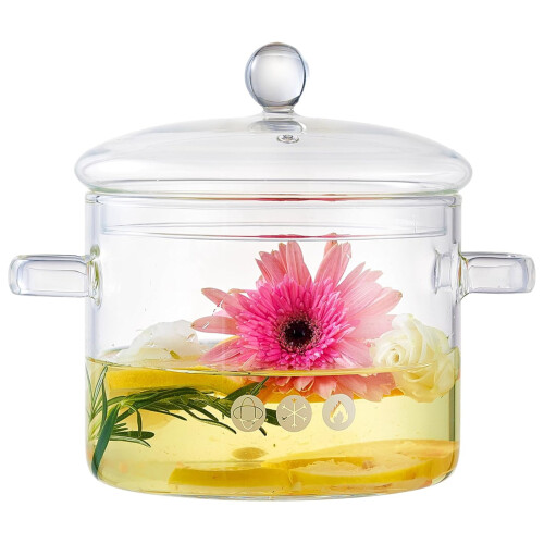 Sáspan Gloine Borosilicate 1.3L le Clúdach