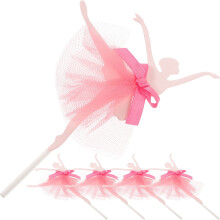 5 decorazioni per cupcake a forma di ballerina per matrimoni, addii al nubilato e feste di compleanno (rosse)