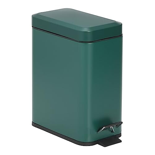 Metal Step Trash Can 1.3 Gallon Hunter Green