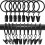 Svarta gardinklämmor 3,8 cm ID 100-pack 1
