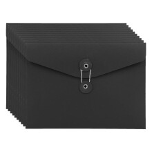 10Pcs String Envelope File Folders A5 Letter Size Document Organizer for Office School Black