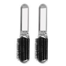 Scuab Fillte 2 phíosa le Scáthán, Scuab Gruaige Sparán, Airgid Taistil