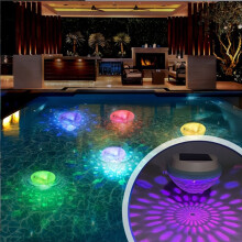 2PCS Solar-Powered LED Floating Lights 7 Color-Changing Modes Waterproof for Pools Fountains Garden Lighting